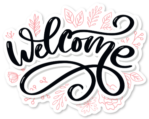 Tarra sanalla Welcome käsinkirjoitettuna